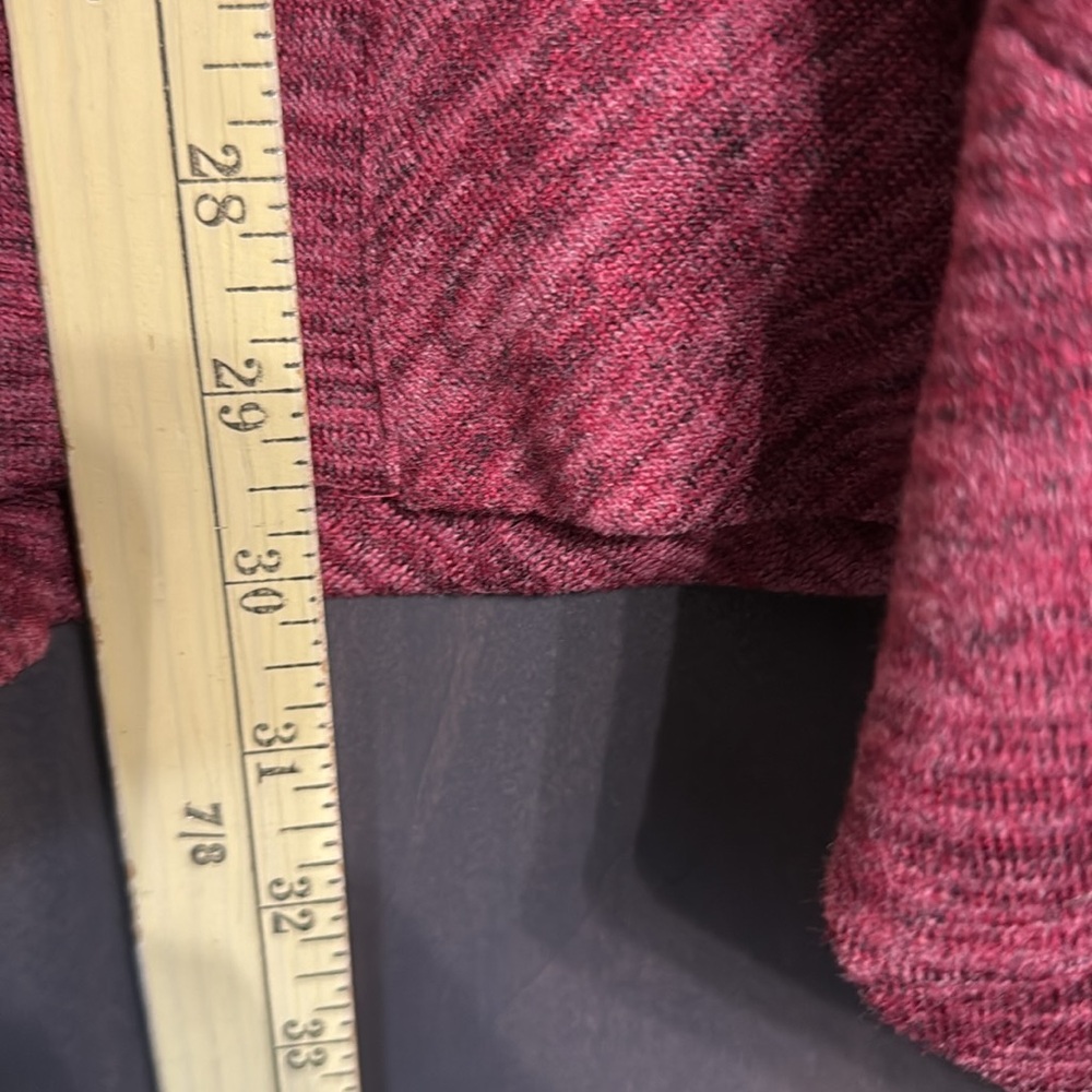 LOGO Lori Goldstein heathered red zip up cardigan with pockets Size L‎ - Picture 6 of 8